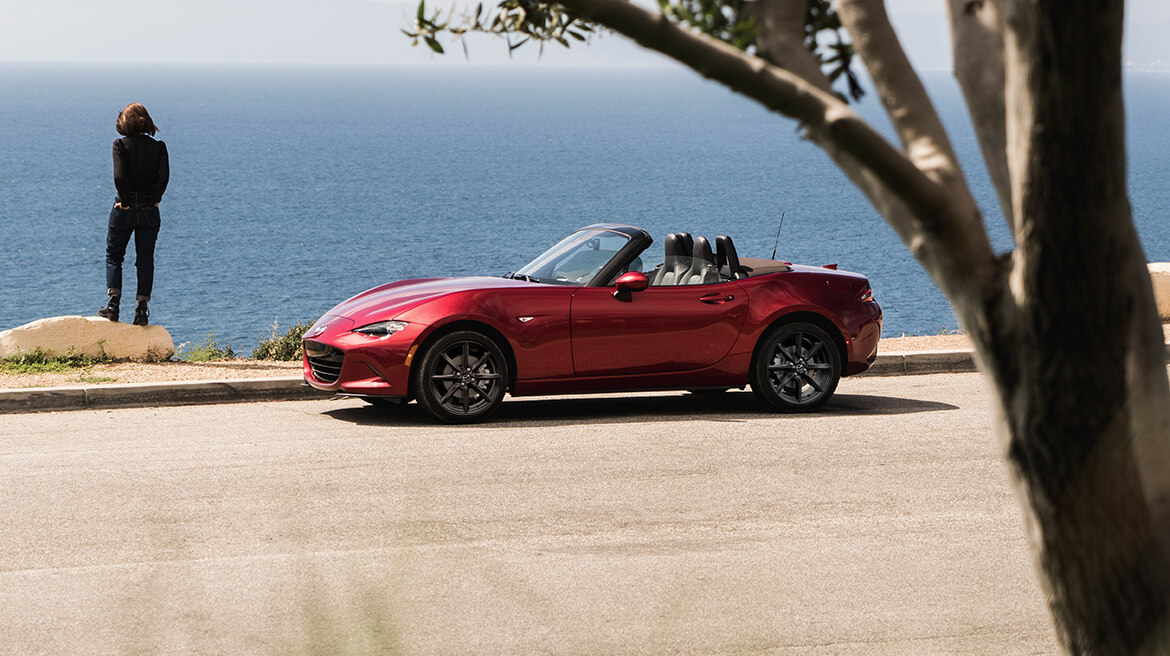 carro convertible rojo