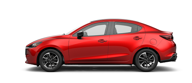 Coche rojo Mazda2 Sedán