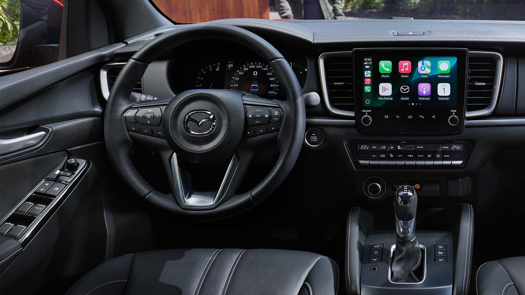Mazda bt50 camioneta volante palanca piel v1