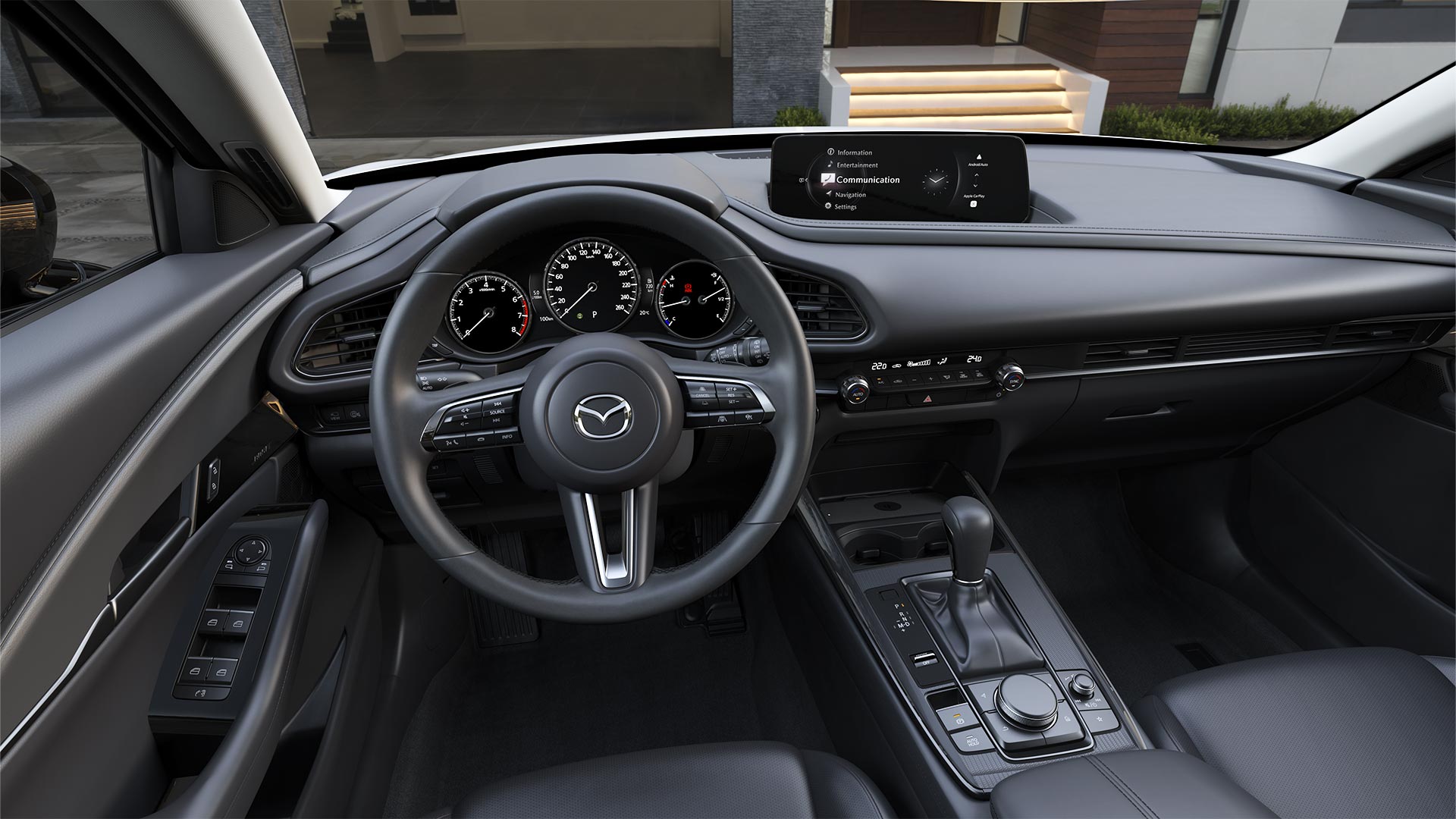 Mazda cx30 interior piel negra volante v1