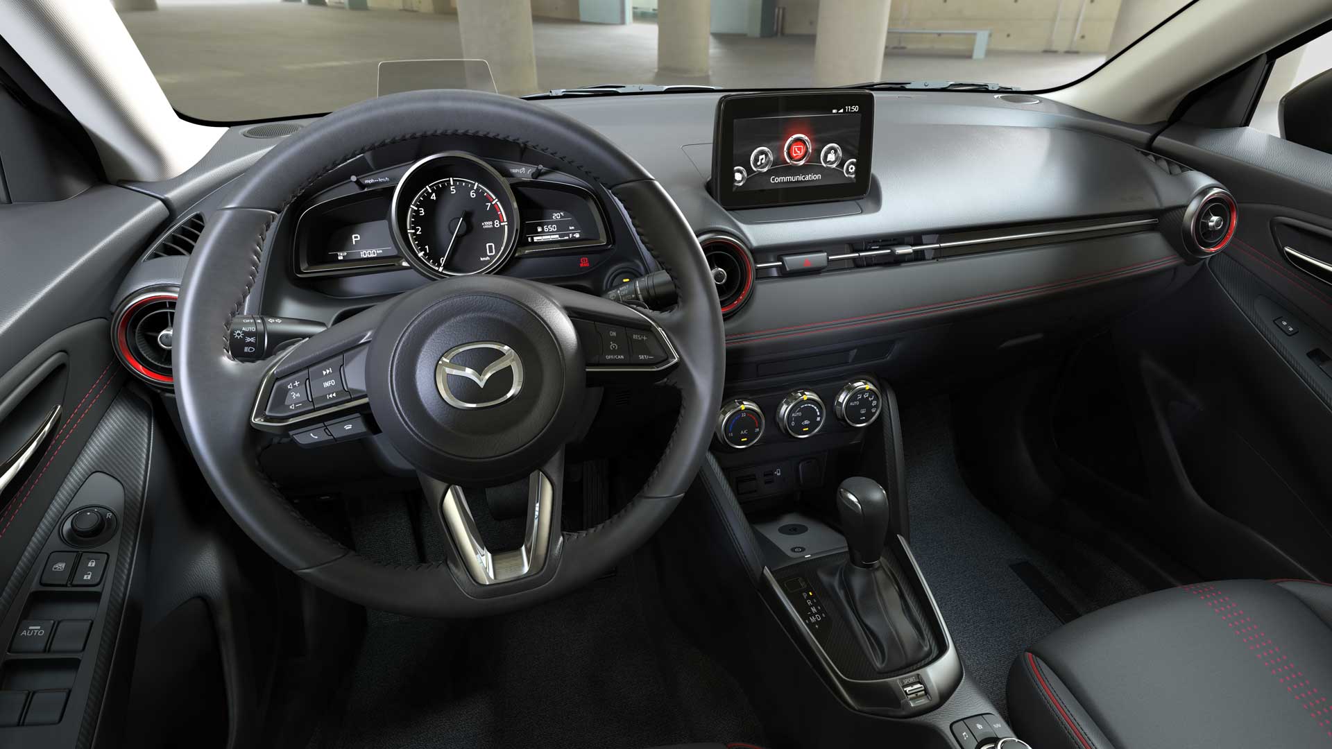 Mazda2 sedan interior volante v1 01