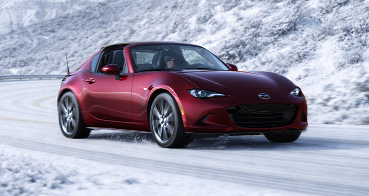 Mazda mx5 rojo navidad nieve v1
